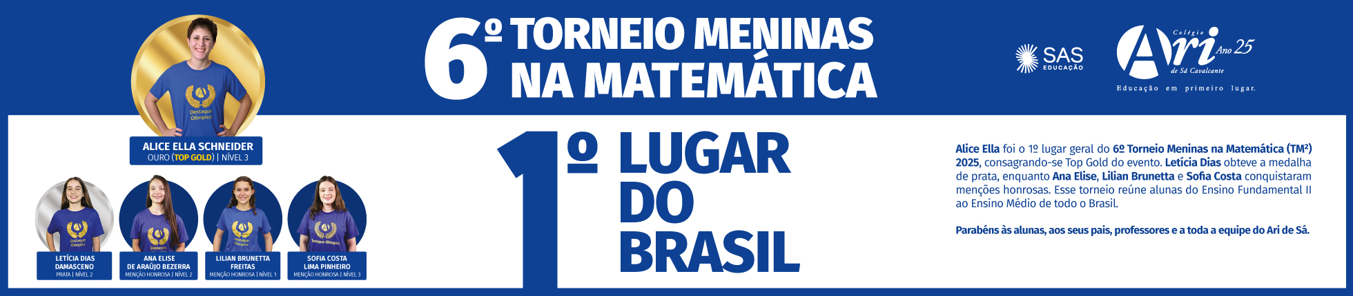 6º TORNEIO MENINAS NA MATEMÁTICA
